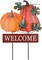 Fall Decorations for Home Outdoor, 22" Decorative Garden Stakes with 2 Pack Pumpkin Welcome Sign Fall Decor, Metal Yard Sign for Outside Garden Yard Lawn Patio Backyard Porch Decorations.